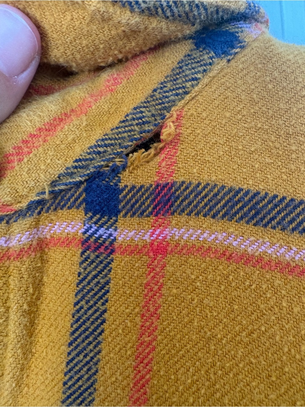 Madewell Plaid Button-Up Shirt - Mustard Orange - Picture 3 of 6